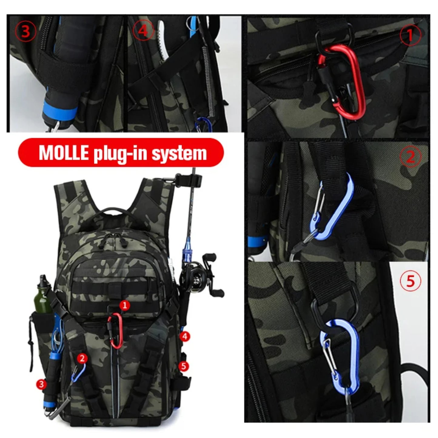 Fishing Lure Camping Backpack Men Tactical Shoulder Bag Pack