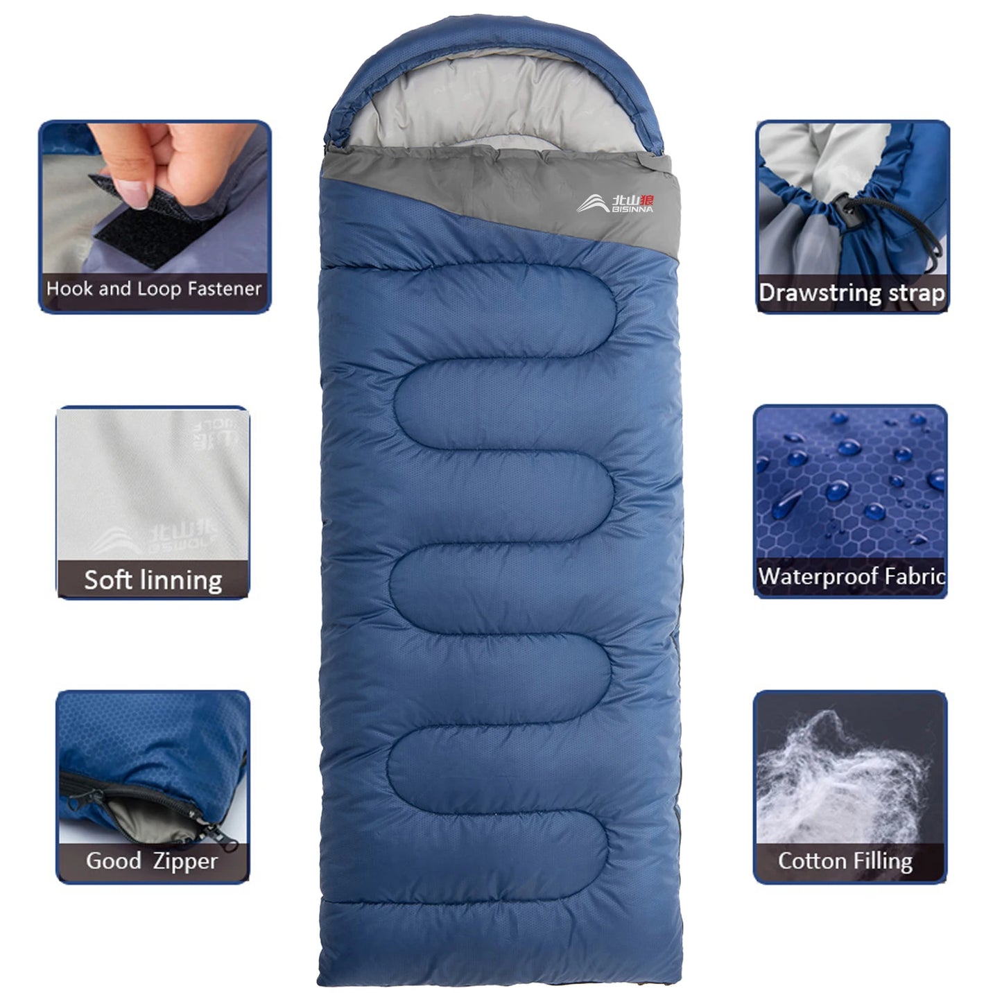 BISINNA Camping Sleeping Bag Ultralight Waterproof Warm