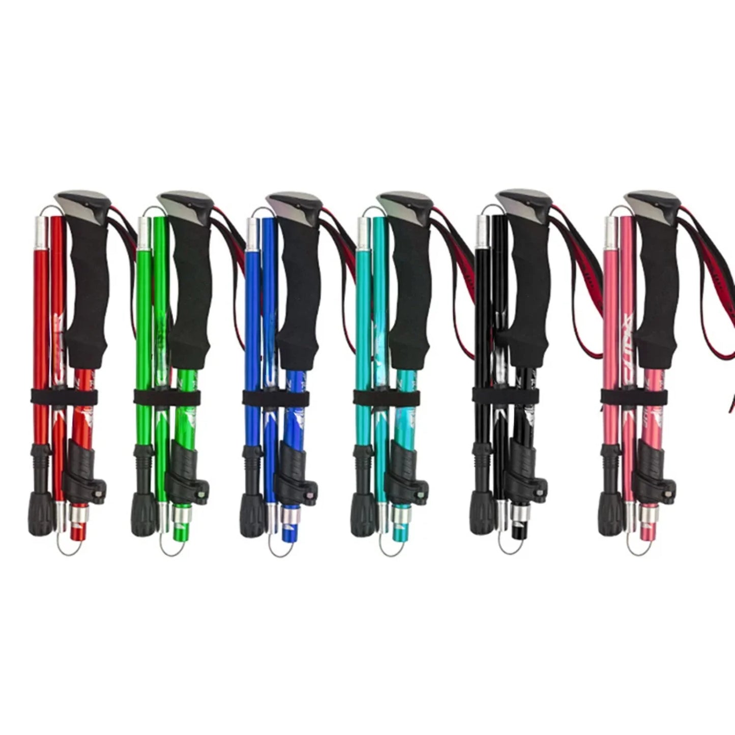 Outdoor Folding Trekking Poles Portable Retractable Walking Sticks