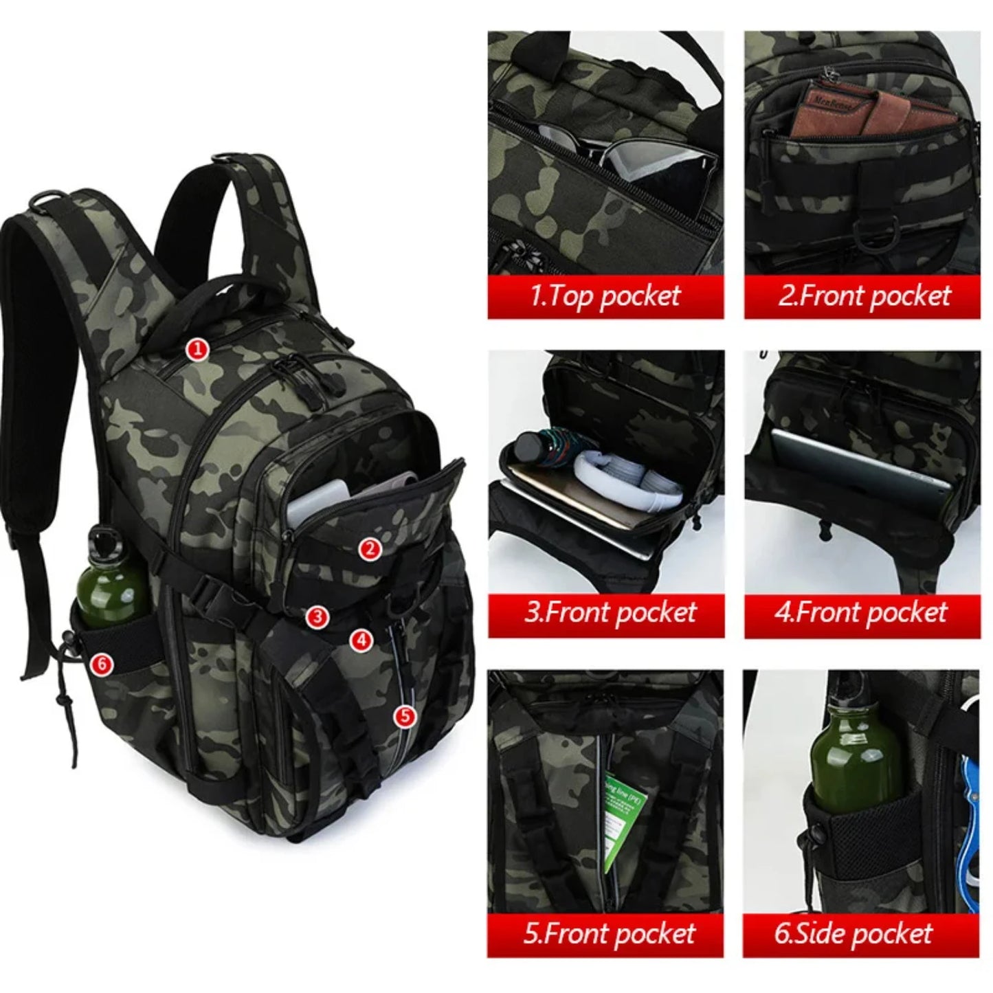 Fishing Lure Camping Backpack Men Tactical Shoulder Bag Pack