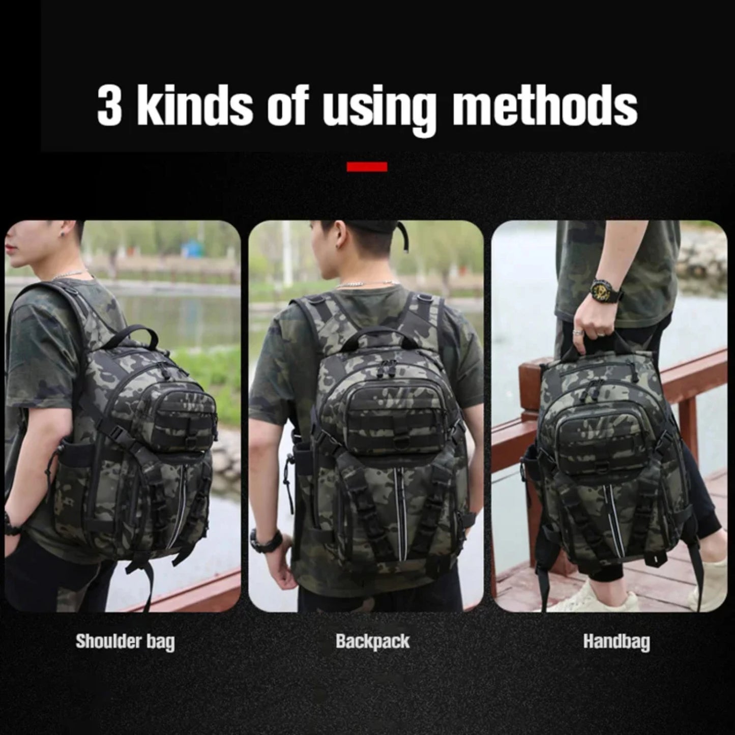 Fishing Lure Camping Backpack Men Tactical Shoulder Bag Pack