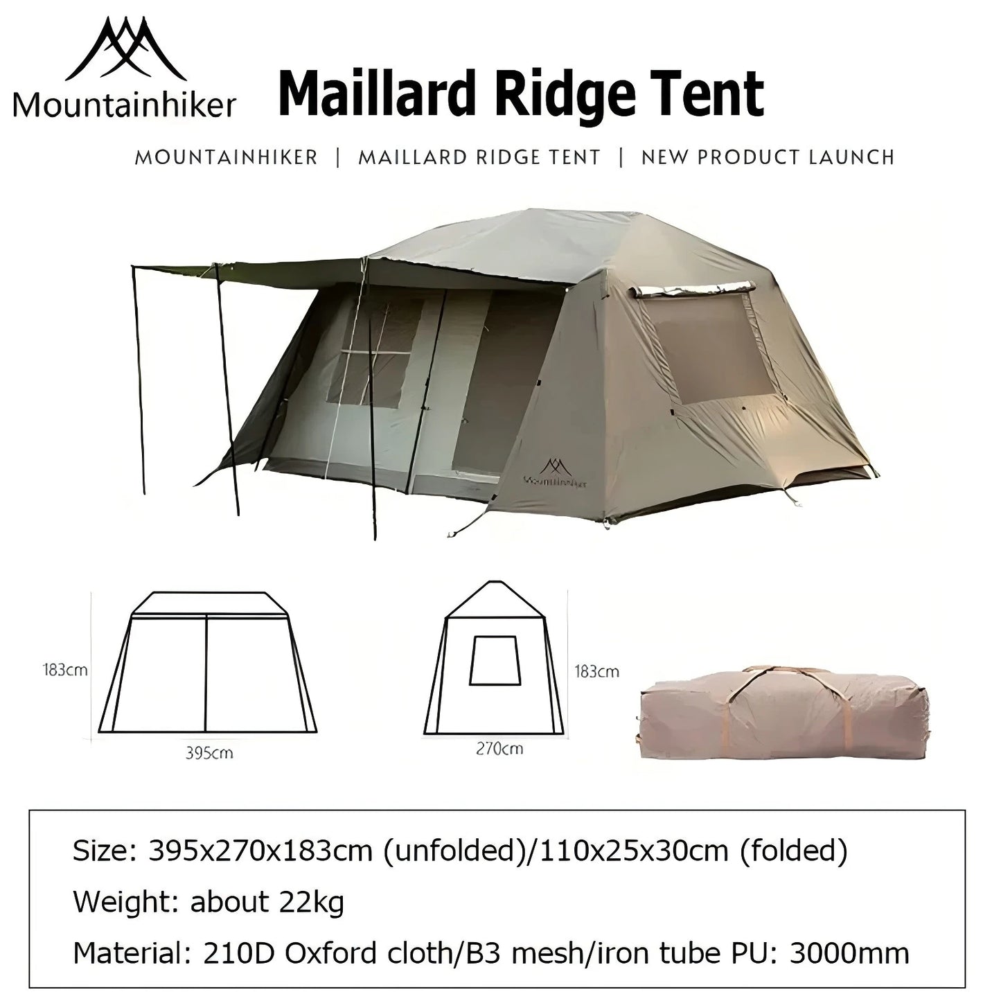 MOUNTAINHIKER One-Button Tent Living Shell Shelter Large