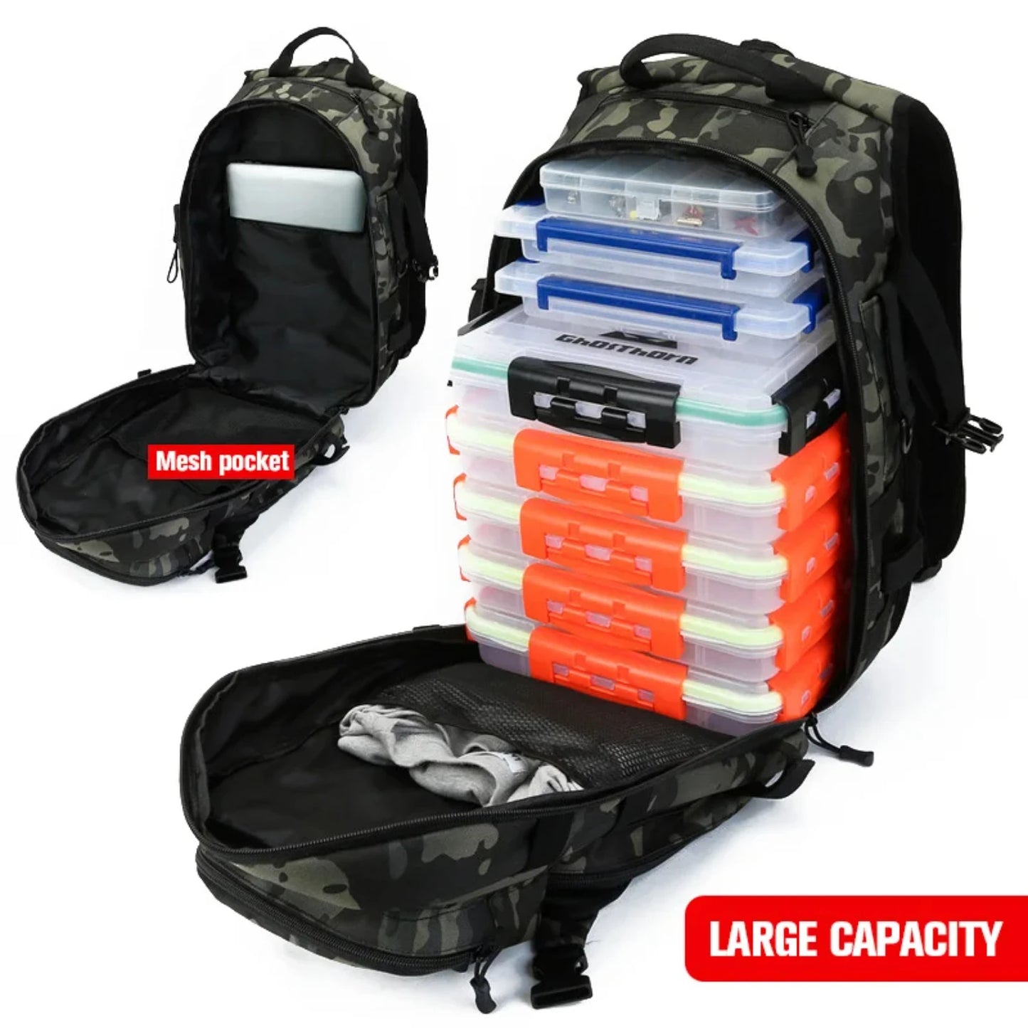 Fishing Lure Camping Backpack Men Tactical Shoulder Bag Pack