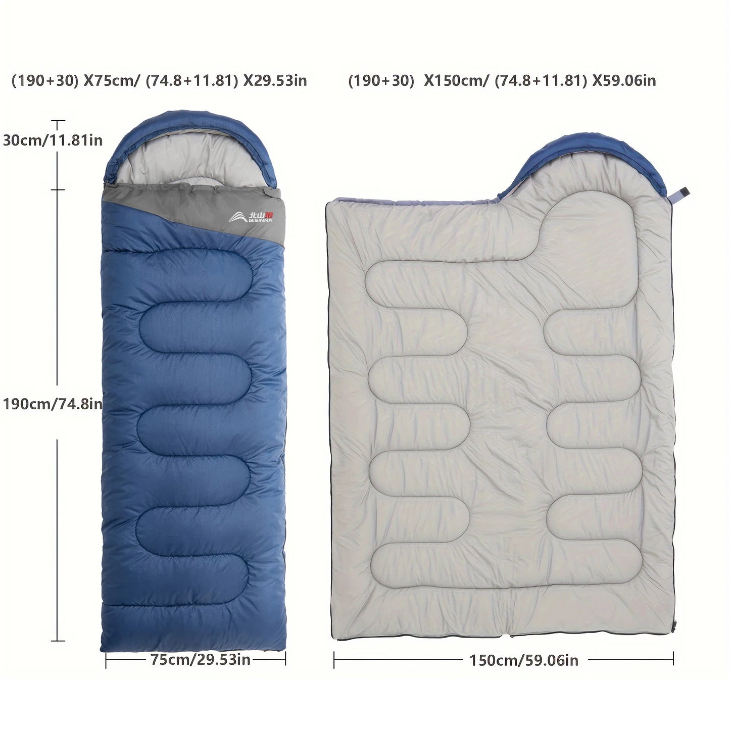 BISINNA Camping Sleeping Bag Ultralight Waterproof Warm
