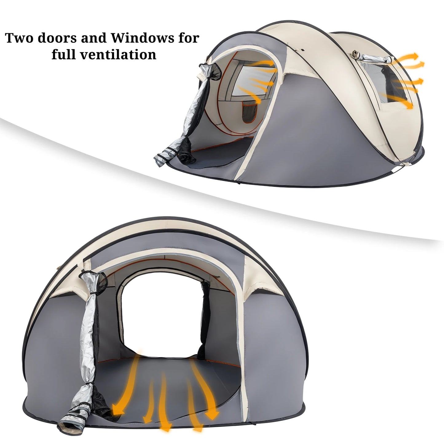 Camping Tent, 4 Person Pop Up, Easy Setup For Outdoor Fun